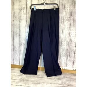Women’s Navy Blue Pleated Wide Leg Dress Pants - Size 40